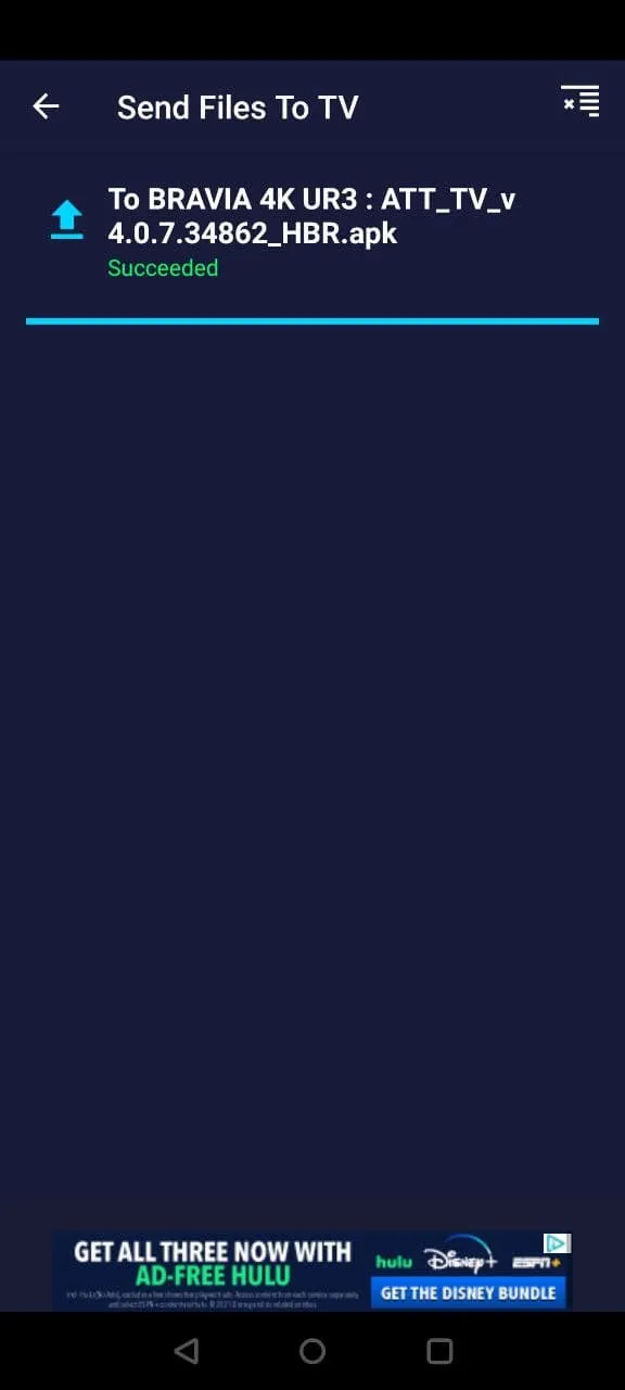 File transferring from mobile to TV via Send Files to TV app File transferring from mobile to TV via Send Files to TV app.