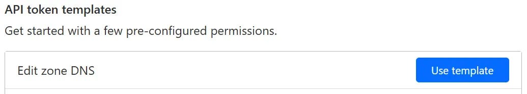 Choosing the Edit Zone DNS template Choosing the Edit Zone DNS template.