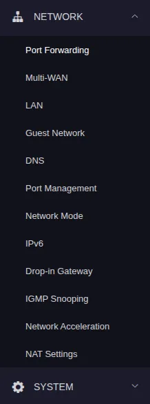 A screenshot of the GL.iNet Flint 2 router's web-based user interface, port forwarding settings