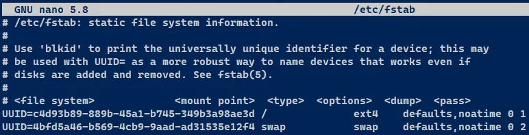 fstab file before editting fstab file before editting.