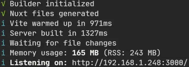 Dev server spinning up in Nuxt using the Nuxt-Vite module