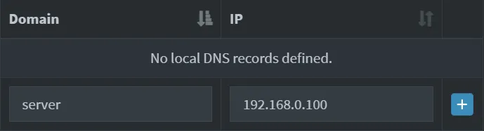 Adding a DNS record in Pi-Hole Adding a DNS record in Pi-Hole.