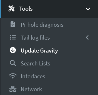 Update Gravity in Pi-Hole.