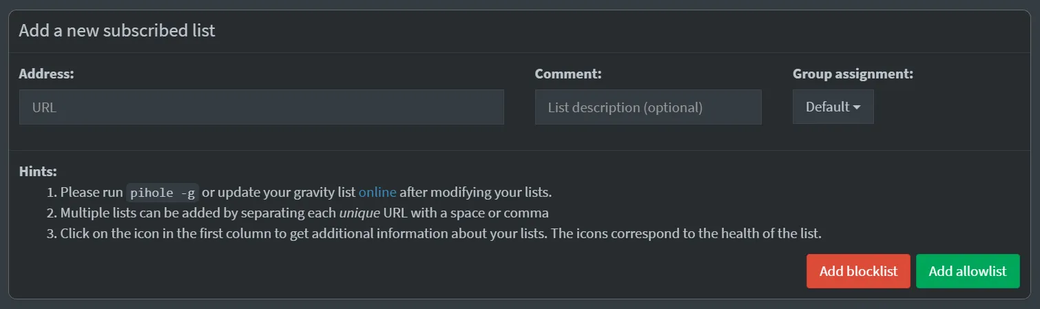 Pi-Hole Lists Pi-Hole Lists.