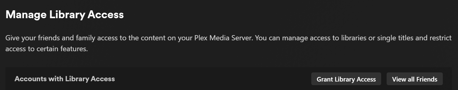 Managing library access in Plex.