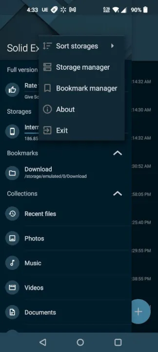Network Connection Wizard in Solid Explorer Storage manager in Solid Explorer.
