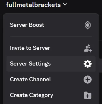 Discord server settings.